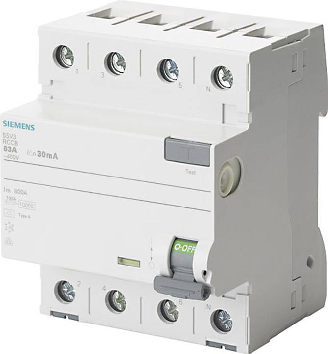 Siemens 5SV36476 Wyłącznik różnicowoprądowy A 4 styki 80 A 0.3 A 400 V - obrazek 1