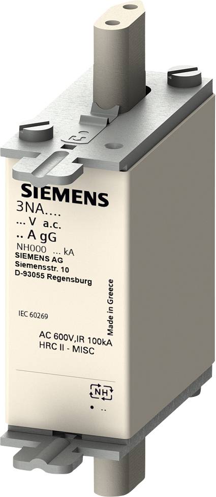 Siemens 3NA38176KJ Bezpiecznik użytkowy Kompatybilne bezpieczniki o rozmiarze 000 - 4 Rozmiar bezpiecznika = 0 40 A 690 - obrazek 1