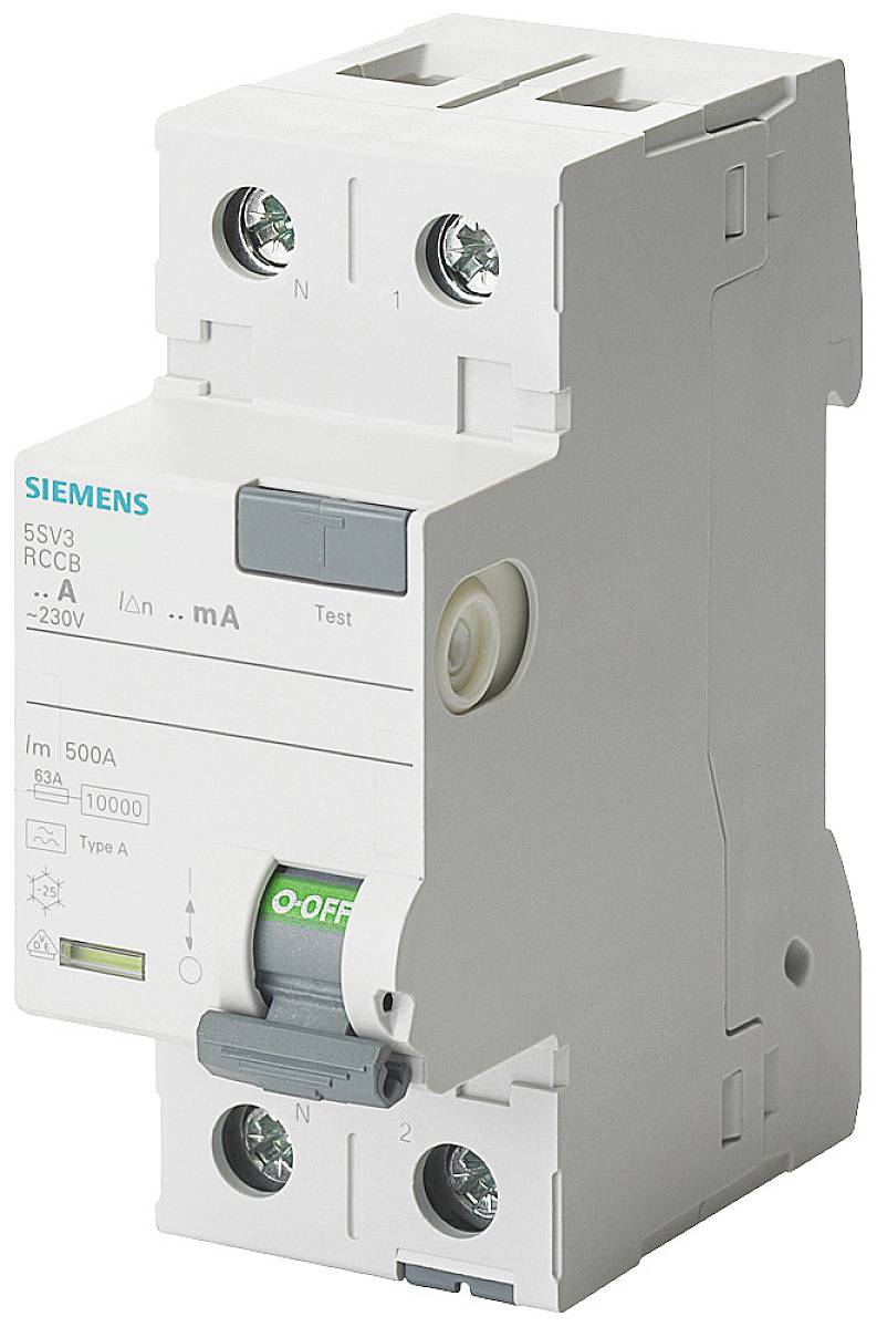 Wyłącznik różnicowoprądowy Siemens 5SV31116KL, 2 styki, 16 A, 0.01 A, 230 V - obrazek 1