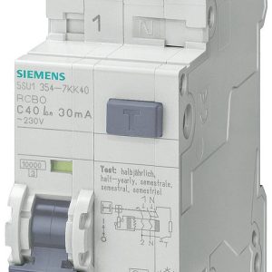 Przełącznik Siemens 5SU13543KK20 20 A 0.03 A 230 V Przełącznik Siemens 5SU13543KK20 20 A 0.03 A 230 V