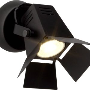Lampa naścienna Movie Brilliant Movie G08910/76, GU10, 450.00 lm, 3000 K, (S x W) 17 cm x 15 cm, czarny (matowy) Lampa naścienna Movie Brilliant Movie G08910/76, GU10, 450.00 lm, 3000 K, (S x W) 17 cm x 15 cm, czarny (matowy)