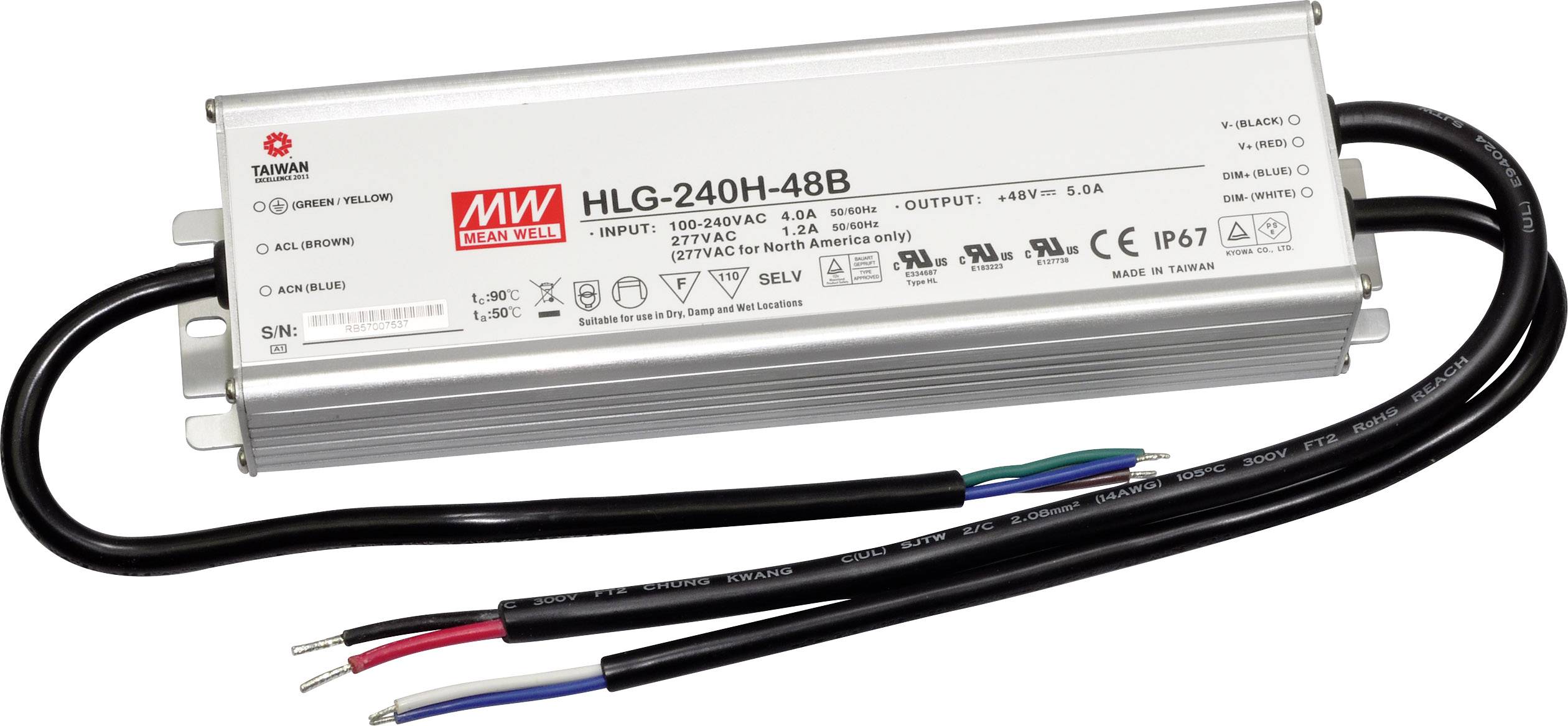 MEAN WELL HLG-240H-48B Sterownik LED, Transformator LED Stałonapięciowy, Stałonaprądowy 240 W 5 A 24 - 48 V/DC Ściemniac - obrazek 1