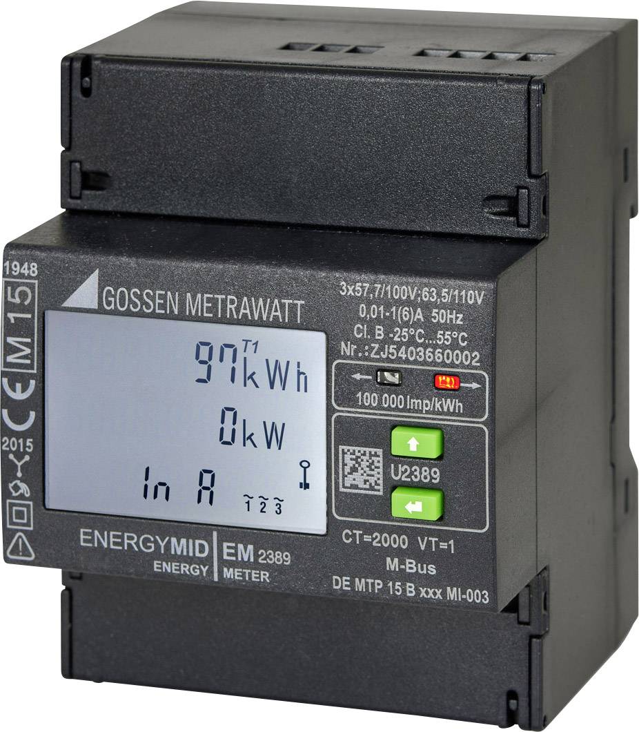 Gossen Metrawatt U2389-V011 U2389-V011 Licznik pradu trójfazowy przekładnikowy cyfrowy Zezwolenie MID: tak 1 szt. - obrazek 1