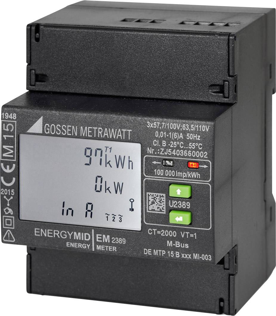 Gossen Metrawatt U2389-V025 U2389-V025 Licznik pradu trójfazowy przekładnikowy cyfrowy Zezwolenie MID: tak 1 szt. - obrazek 1