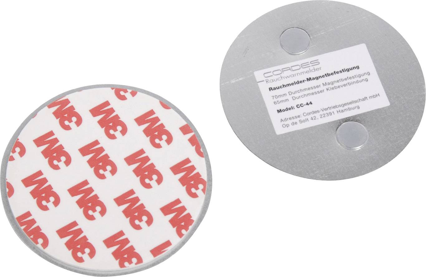 Cordes Haussicherheit CC-44 Mocowanie magnetyczne do czujek dymu zaw. magnetyczne mocowanie (Ø x W) 70 mm x 3 mm - obrazek 1