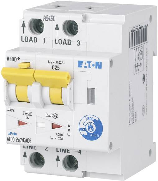 Eaton 187225 Przełącznik ochrony przeciwpożarowej 2 styki 25 A 0.03 A 230 V/AC 1 szt. - obrazek 1