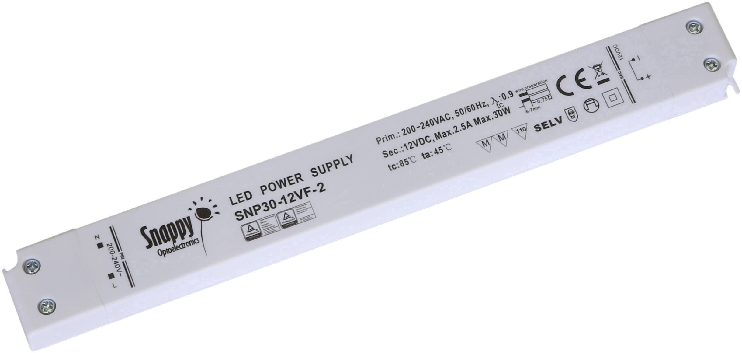 Dehner Elektronik SNP30-12VF-2 Transformator LED Stałonapięciowy 30 W 0 - 2.5 A 12 V/DC nie nadaje się do ściemniania, M - obrazek 1
