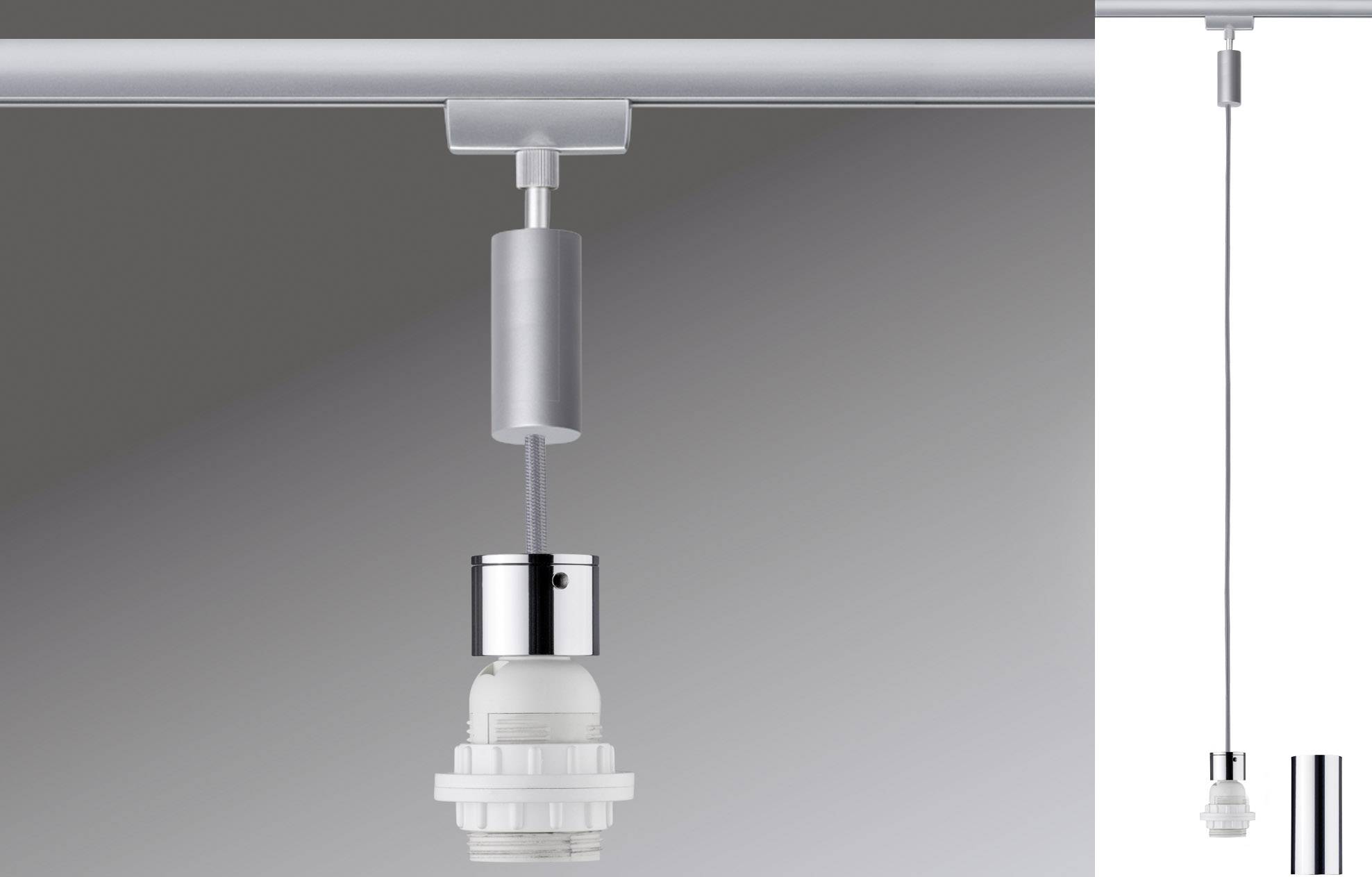 Lampa do systemu szynowego, wysokonapięciowego Paulmann Basic Pendel 95436 E-27 20 W LED chrom (matowy), chrom - obrazek 1