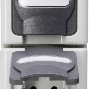 Kopp 131456008 1 szt. Osprzęt elektroinstalacyjny do pomieszczeń wilgotnych Komplet Gniazdo sieciowe z klapką BlueElectr Kopp 131456008 1 szt. Osprzęt elektroinstalacyjny do pomieszczeń wilgotnych Komplet Gniazdo sieciowe z klapką BlueElectr