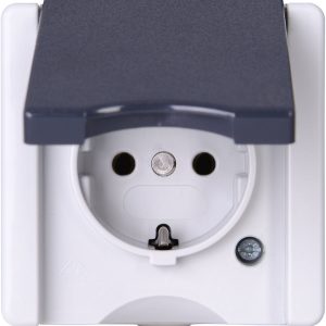 Kopp 947456005 1 x Osprzęt elektroinstalacyjny do pomieszczeń wilgotnych Komplet Gniazdo sieciowe z klapką proAQA szary Kopp 947456005 1 x Osprzęt elektroinstalacyjny do pomieszczeń wilgotnych Komplet Gniazdo sieciowe z klapką proAQA szary