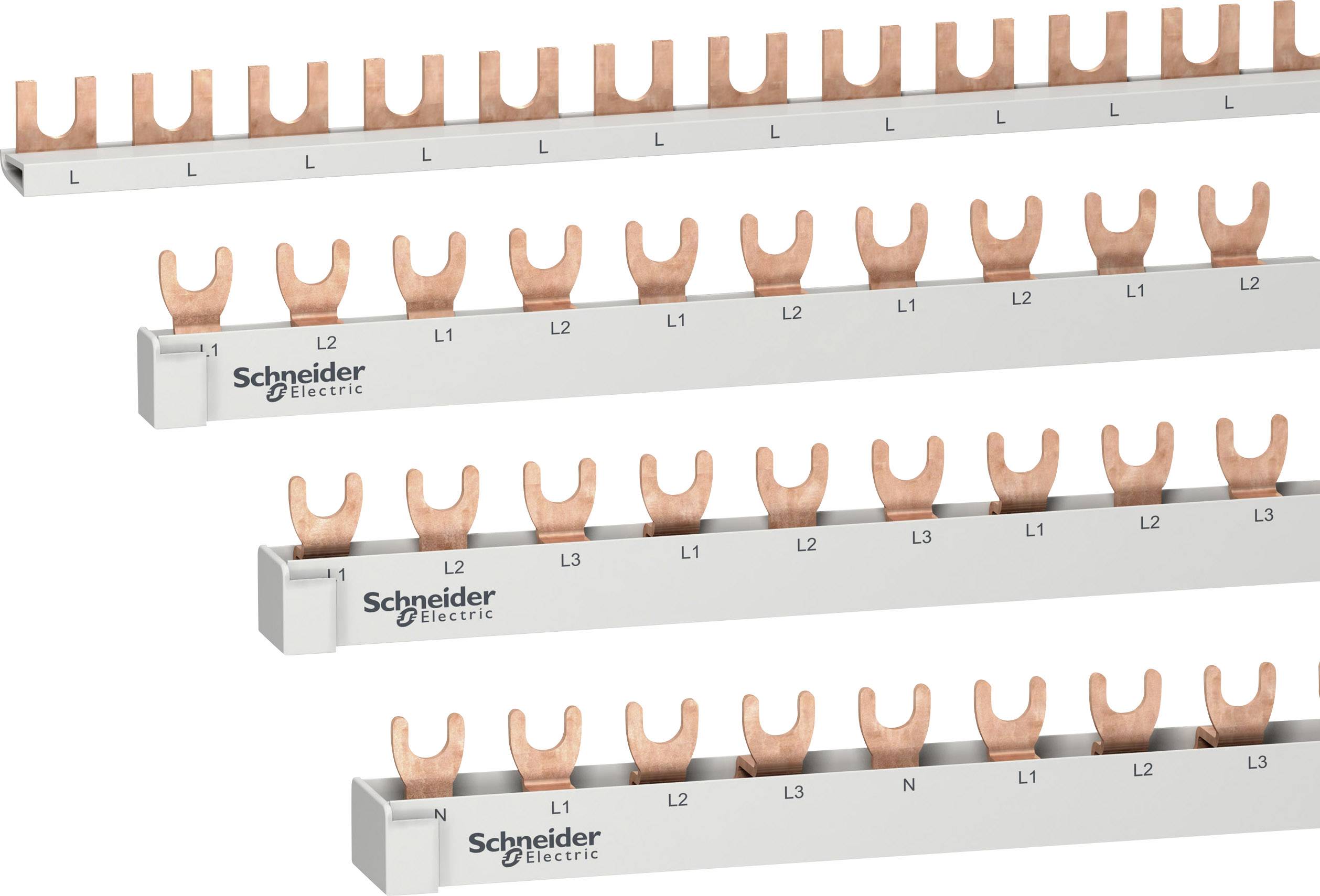 Schneider Electric R9XFH357 Szyna fazowa widelec, 3p, 57 TE, 63A Szyna fazowa szaro-biały (ral 7035) 63 A 500 V Rodzaj p - obrazek 1