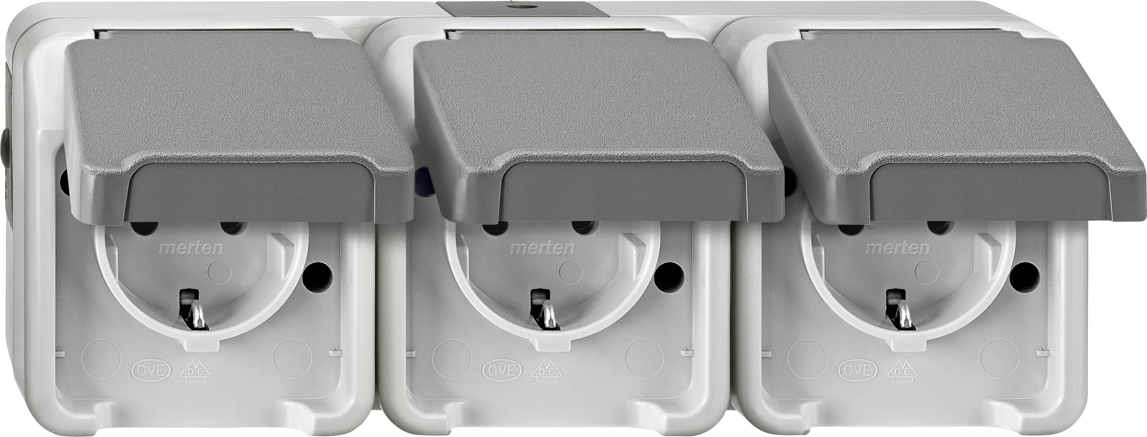 Schneider Electric 3 x Osprzęt elektroinstalacyjny do pomieszczeń wilgotnych Komplet Gniazdo sieciowe z klapką AQUASTAR - obrazek 1