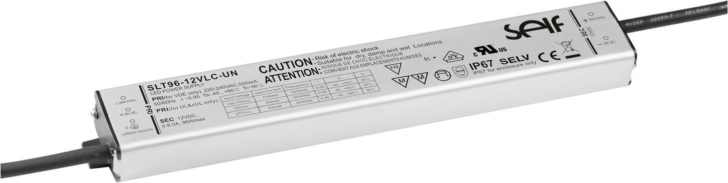 Self Electronics SLT96-12VLC-UN Sterownik LED Stałonapięciowy 96 W 0 - 8 A 12.0 V/DC Możlowość stosowania w meblach, nie - obrazek 1