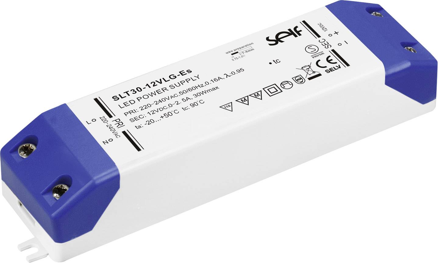 Self Electronics SLT30-12VLG-ES Sterownik LED Stałonapięciowy 30 W 0 - 2.5 A 12.0 V/DC Możlowość stosowania w meblach, n - obrazek 1