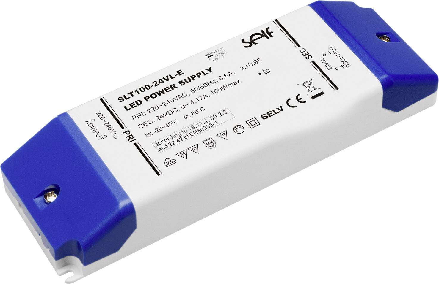 Self Electronics SLT100-12VL-E Transformator LED Stałonapięciowy 100 W 0 - 8.33 A 12 V/DC nie nadaje się do ściemniania, - obrazek 1