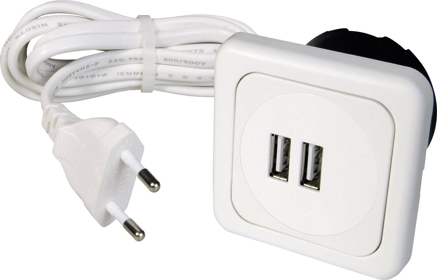 interBär 9016-008.81 2 x Gniazdo do ładowania USB z USB IP20 biały - obrazek 1
