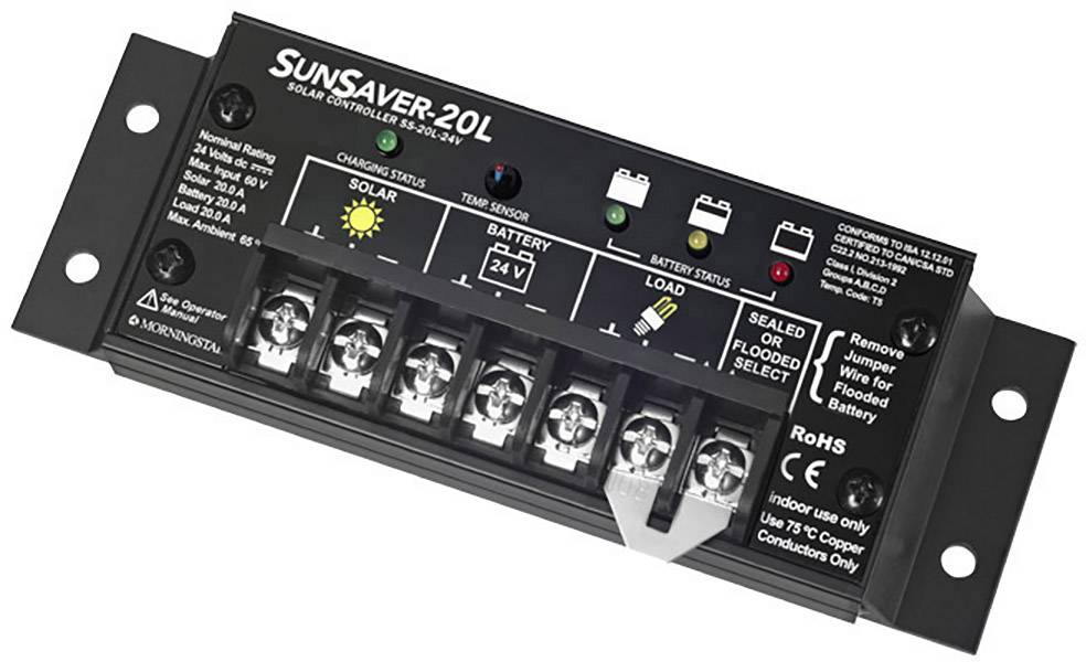 Solarny regulator ładowania Morningstar SunSaver SS-20L 24V PWM 24 V 140 A - obrazek 1