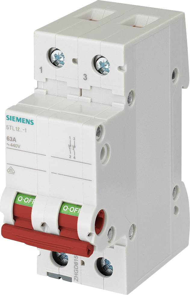 Wyłącznik szary 63 A 2 NO Siemens 5TL12631 - obrazek 1
