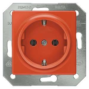 Siemens Osprzęt elektroinstalacyjny Gniazdo z uziemieniem pomarańczowy 5UB1513 1 szt. - obrazek 1