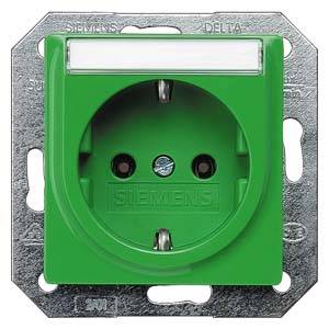 Siemens Osprzęt elektroinstalacyjny Gniazdo z uziemieniem Delta zielony 5UB1537 1 szt. - obrazek 1