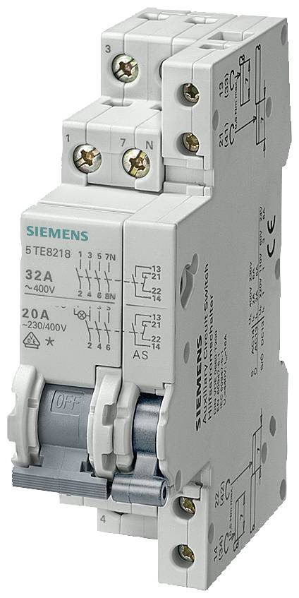 Wyłącznik szary 20 A 3 NO Siemens 5TE8118 - obrazek 1