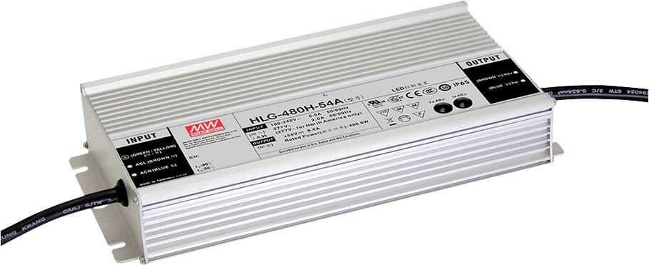 MEAN WELL HLG-480H-36A Sterownik LED Stałonapięciowy, Stałonaprądowy 478.8 W 13.3 A 36 V/DC Outdoor, Układ PFC, Regulowa - obrazek 1