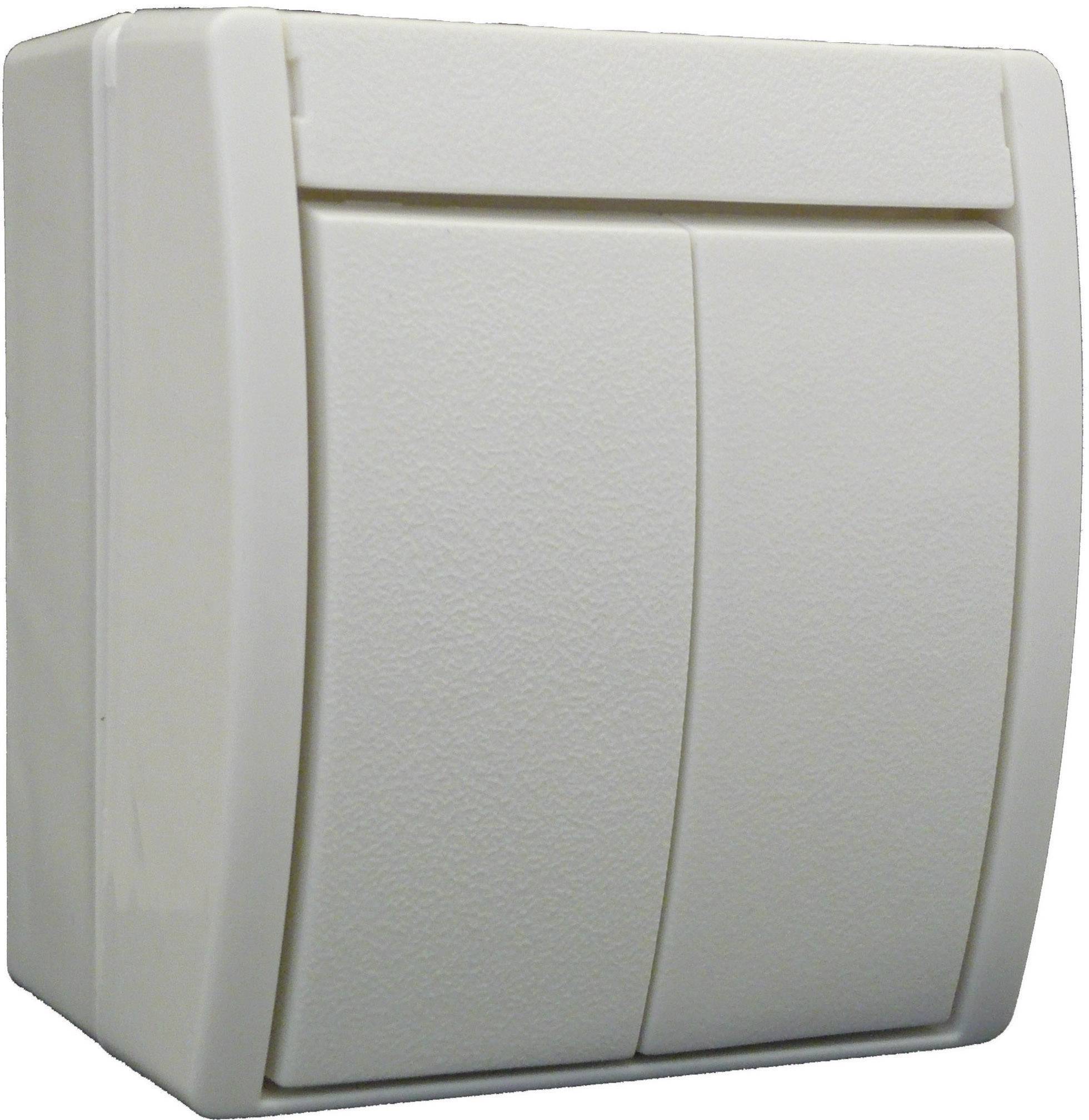 Busch-Jaeger 2601/5 W-54 Osprzęt elektroinstalacyjny do pomieszczeń wilgotnych Przełącznik seryjny Ocean, natynkowy biał - obrazek 1