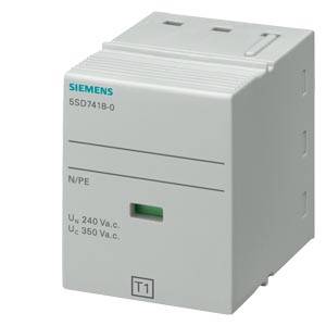 Siemens 5SD74180 Złącze wtykowe typu 1 N-PE, klasa wymagań B, UC 350V, 1-biegunowe do ograniczników kombinowanych Część - obrazek 1