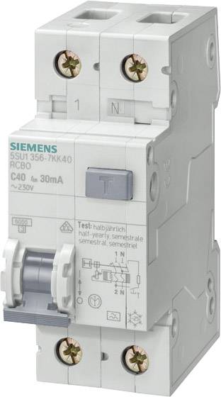 Wyłącznik różnicowoprądowy Siemens 5SU1356-7KK20, 1-biegunowy + N, C 20 A 0,03 - obrazek 1