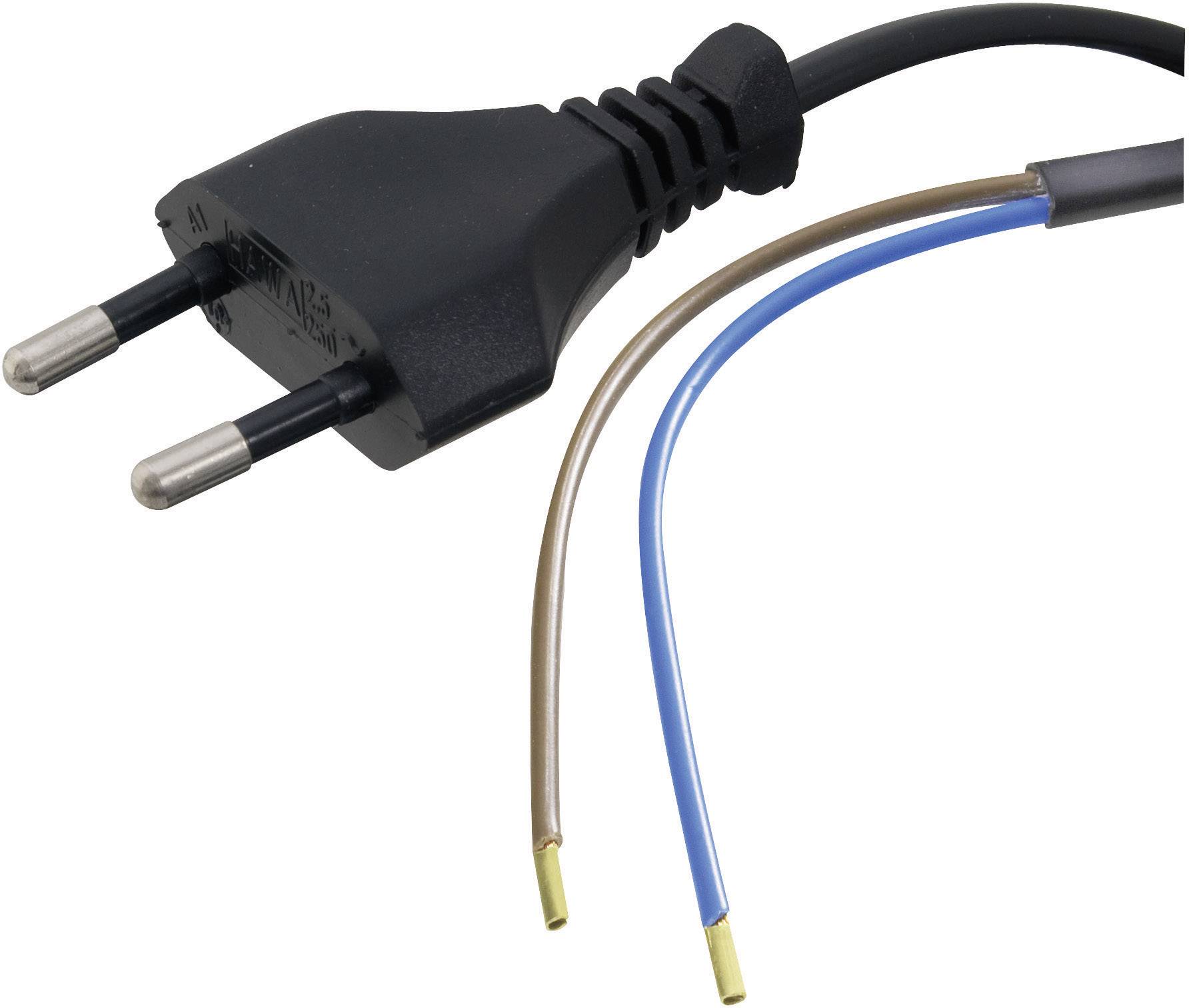 Kabel zasilający HAWA 1008205 Euro 2 m, Czarny, H03VVH2 -F 2 x 0,75 mm - obrazek 1