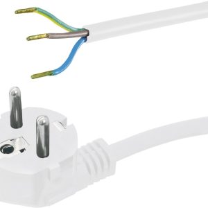 Kabel zasilający HAWA 1008209, H05VV- F 3G0 0,75 mm, 250 V, 6A, 1,5 m, biały Kabel zasilający HAWA 1008209, H05VV- F 3G0 0,75 mm, 250 V, 6A, 1,5 m, biały