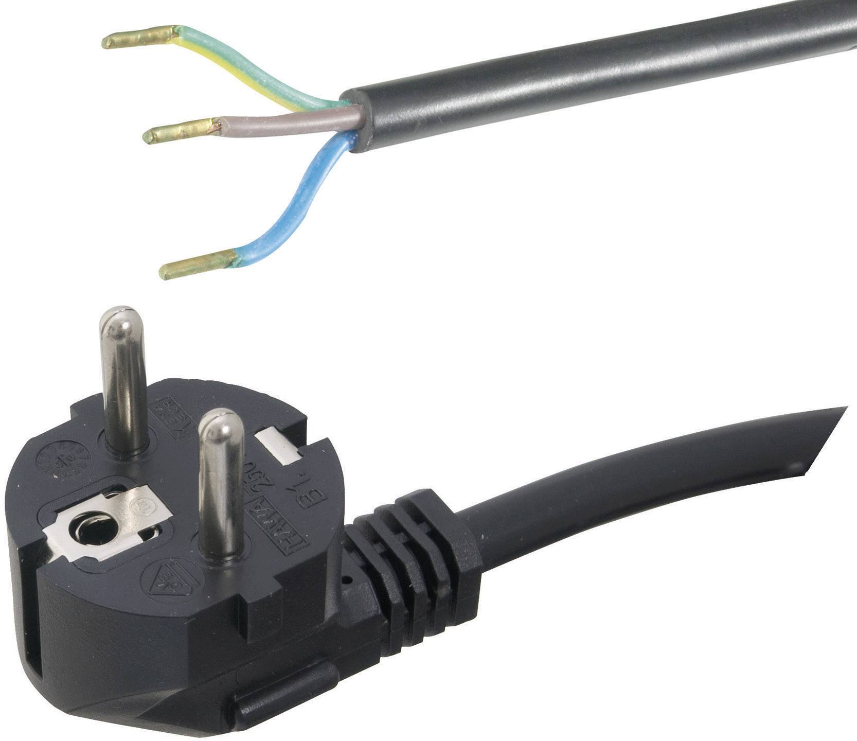 Kabel zasilający HAWA 1008219, H05VV- F 3G1 1 mm, 250 V, 10A, 2 m, czarny - obrazek 1