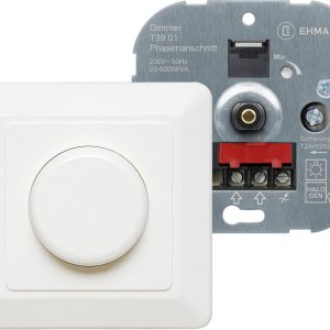 Ściemniacz naścienny do lampżarnikowych/halogenowych Ehmann, 20-500 W, biały Ściemniacz naścienny do lampżarnikowych/halogenowych Ehmann, 20-500 W, biały