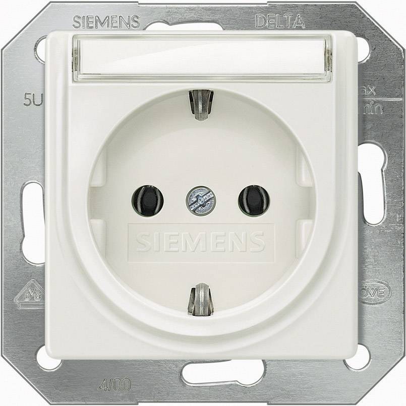 Siemens Osprzęt elektroinstalacyjny Płytka przycisku Gniazdo z uziemieniem Delta aluminiowy (metaliczny) 5UB1933 1 szt. - obrazek 1