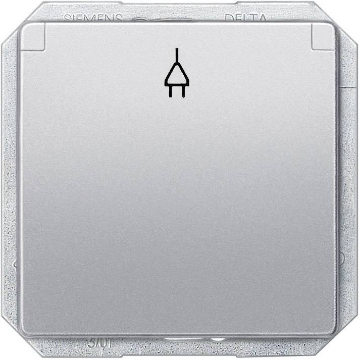 Siemens Osprzęt elektroinstalacyjny Płytka przycisku Gniazdo z uziemieniem Delta aluminiowy (metaliczny) 5UB1937 1 szt. - obrazek 1