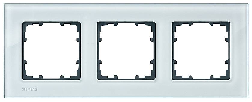 Siemens Osprzęt elektroinstalacyjny 3 x Ramka Delta szkło gładzone 5TG1203 1 szt. - obrazek 1