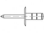 Nity zrywalne z łbem płaskim TOOLCRAFT TO-5455254 4.8 mm 250 szt.