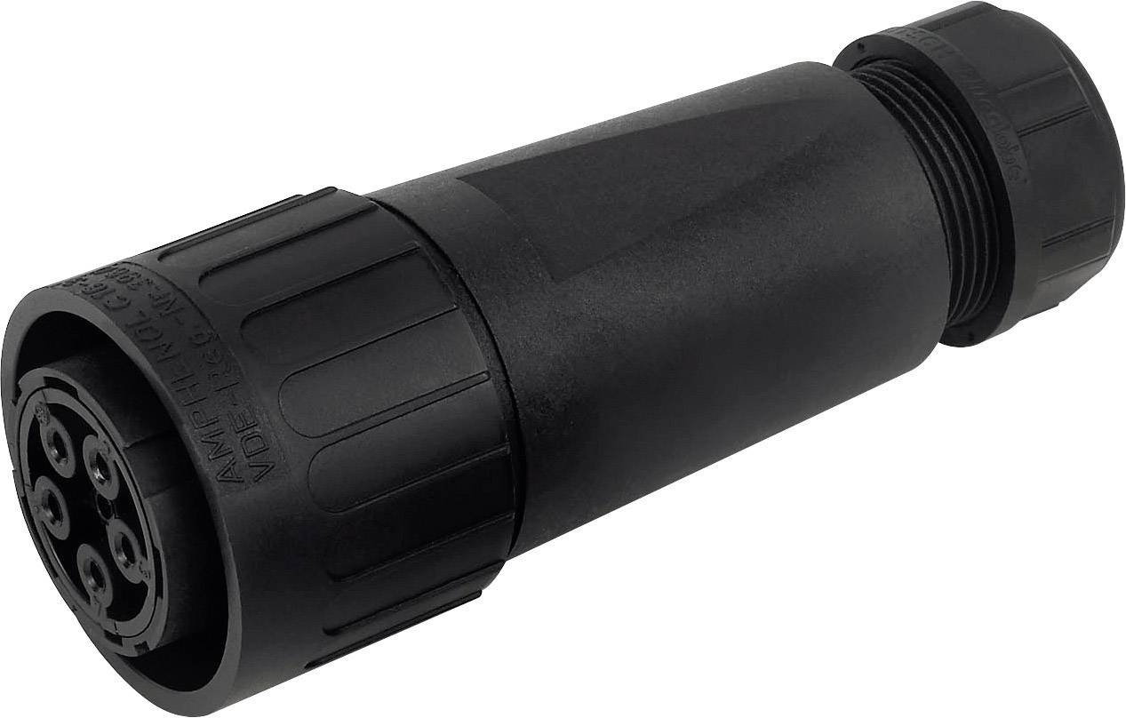 Złącze wysokoprądowe żeńskie Amphenol C016 20E004 800 2, 4 PE pin, 600 V, IP65, czarny - obrazek 1