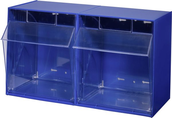 Allit 464400 Magazynek z otwieranymi pudłami VarioPlus ProFlip 2 do sztaplowania (S x W x G) 600 x 350 x 310 mm niebiesk
