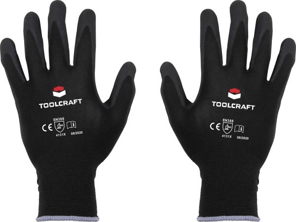 TOOLCRAFT TO-5621484 Poliamid, Nitryl Rękawice robocze Rozmiar rękawic: 8 EN 388 CAT II 1 par(a)