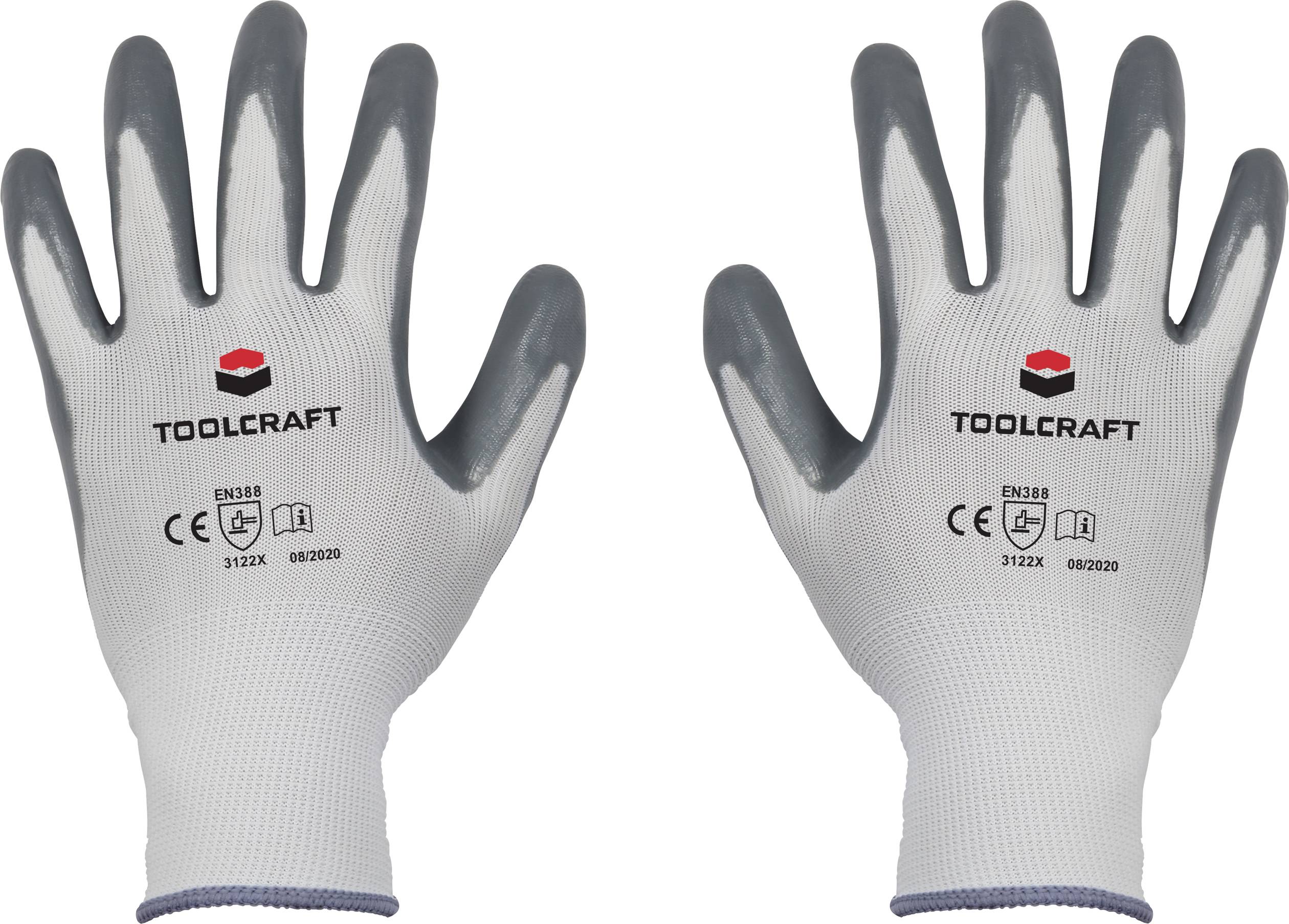 TOOLCRAFT TO-5621499 Poliamid, Nitryl Rękawice robocze Rozmiar rękawic: 8 EN 388 CAT II 1 par(a) - obrazek 1