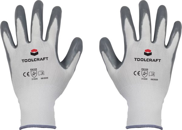 TOOLCRAFT TO-5621505 Poliamid, Nitryl Rękawice robocze Rozmiar rękawic: 10 EN 388 CAT II 1 par(a)