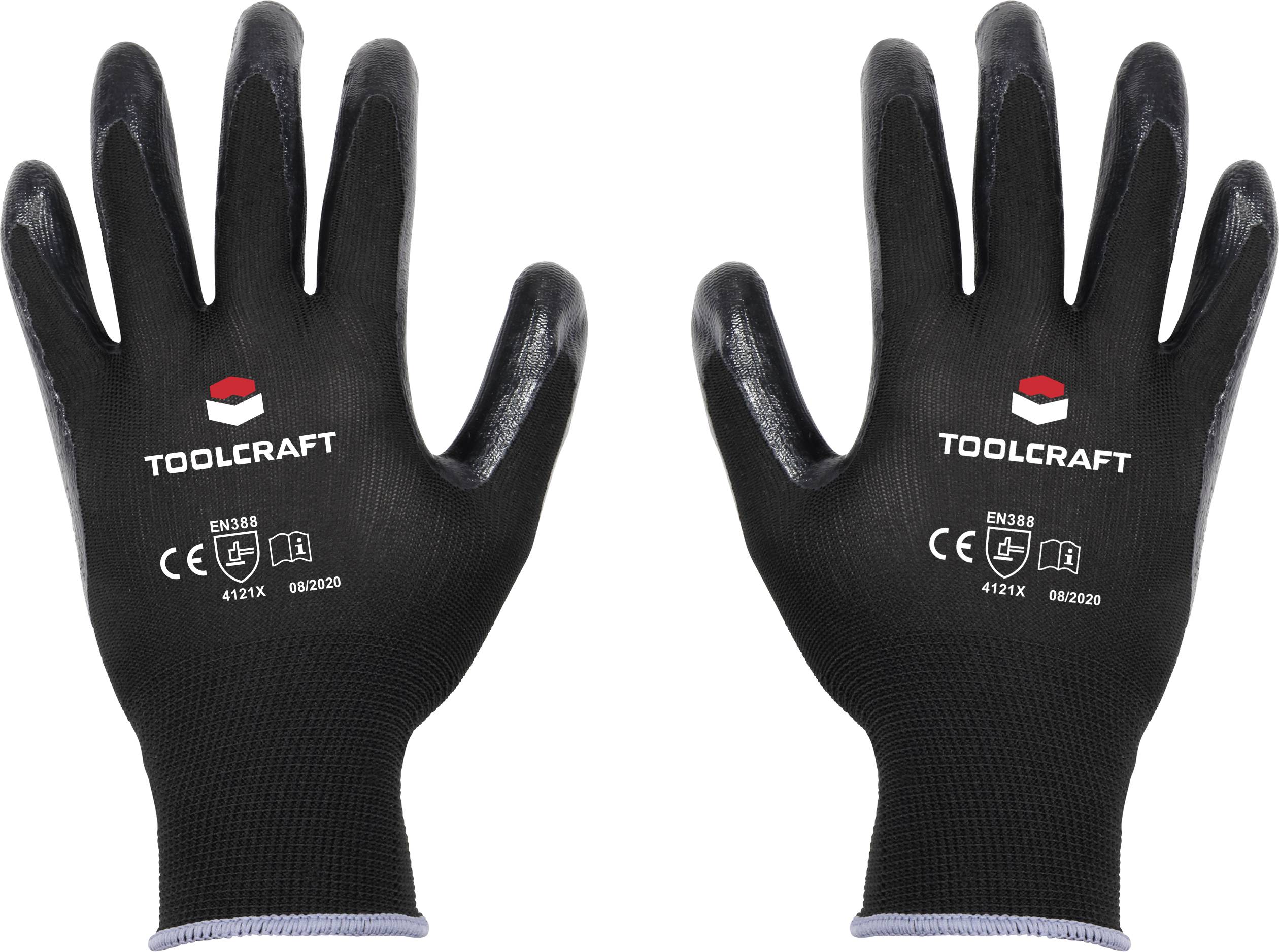 TOOLCRAFT TO-5621529 Polyester, Nitryl Rękawice robocze Rozmiar rękawic: 8 EN 388 CAT II 1 par(a) - obrazek 1