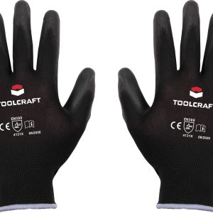 TOOLCRAFT TO-5621547 Polyester, Poliuretan Rękawice robocze Rozmiar rękawic: 9 EN 388 CAT II 1 par(a) TOOLCRAFT TO-5621547 Polyester, Poliuretan Rękawice robocze Rozmiar rękawic: 9 EN 388 CAT II 1 par(a)