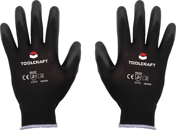 TOOLCRAFT TO-5621547 Polyester, Poliuretan Rękawice robocze Rozmiar rękawic: 9 EN 388 CAT II 1 par(a)