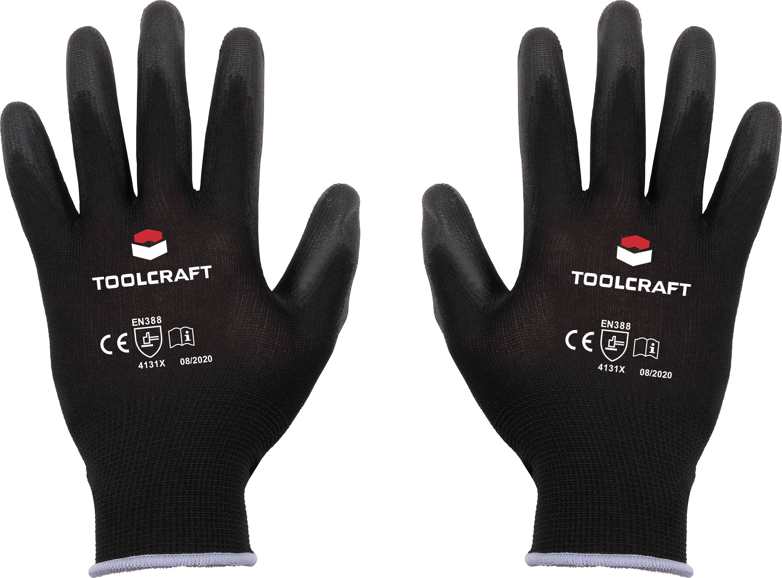 TOOLCRAFT TO-5621547 Polyester, Poliuretan Rękawice robocze Rozmiar rękawic: 9 EN 388 CAT II 1 par(a) - obrazek 1