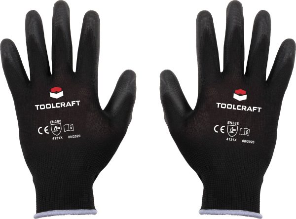 TOOLCRAFT TO-5621553 Polyester, Poliuretan Rękawice robocze Rozmiar rękawic: 11 EN 388 CAT II 1 par(a)