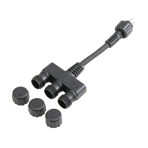 FIAP 3251 Przedłużacz z trzema gniazdami 3 cm czarny
