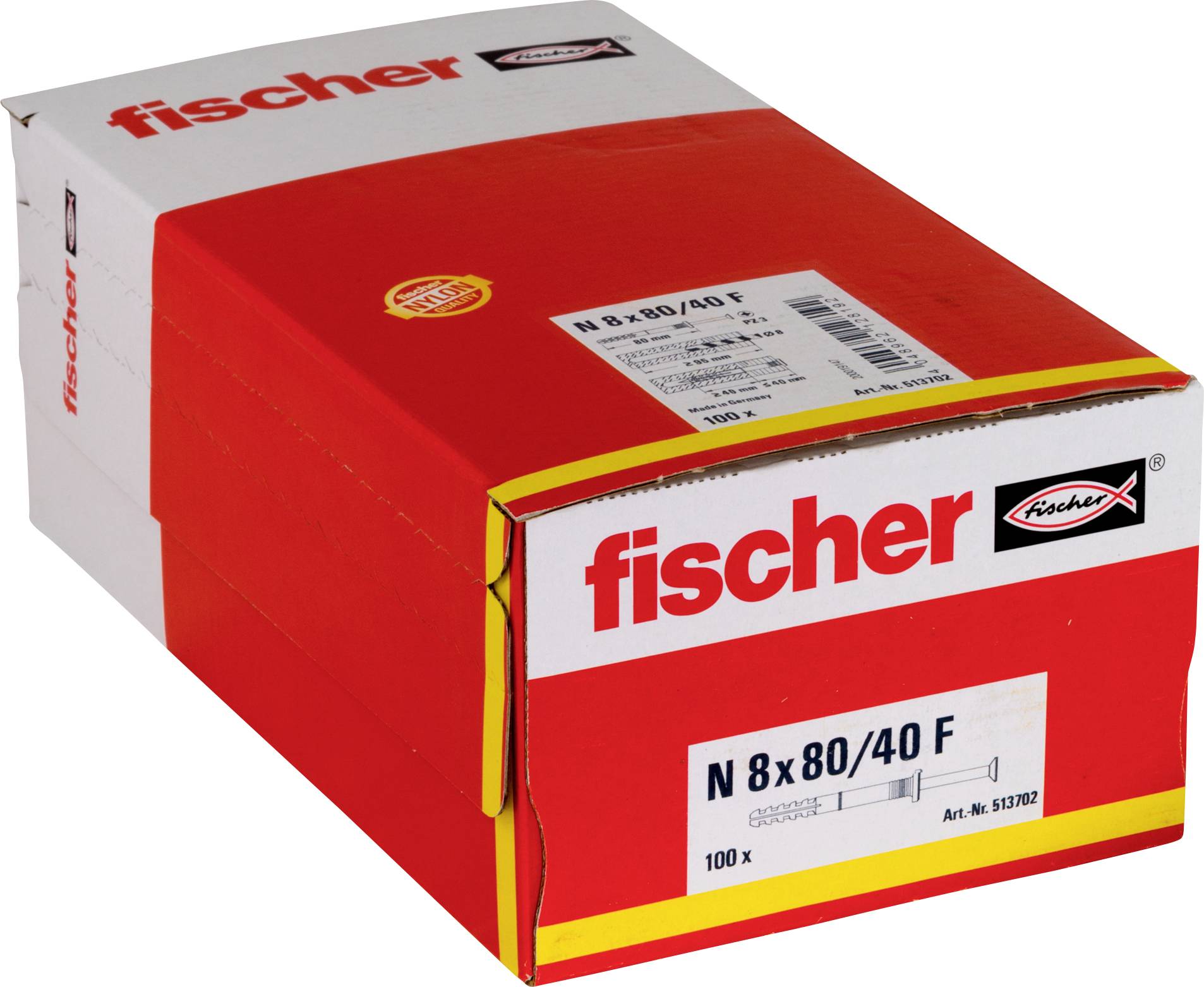 Fischer 513702 Kołek wbijany 80 mm 8 mm 100 szt. - obrazek 1