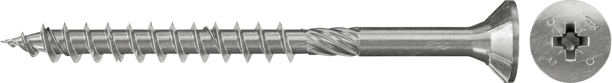 Fischer 657195 Wkręt o łbie stożkowym płaskim 4.5 mm 45 mm Krzyżakowy PZ cynkowany galwanicznie 200 szt. - obrazek 1